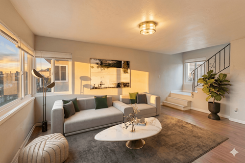 Floor plan for 2 beds, 1 bath, 950 sqft